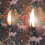 Pair of 1950s designer glass wall lights.