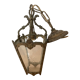 Paire de suspensions bronze et verre