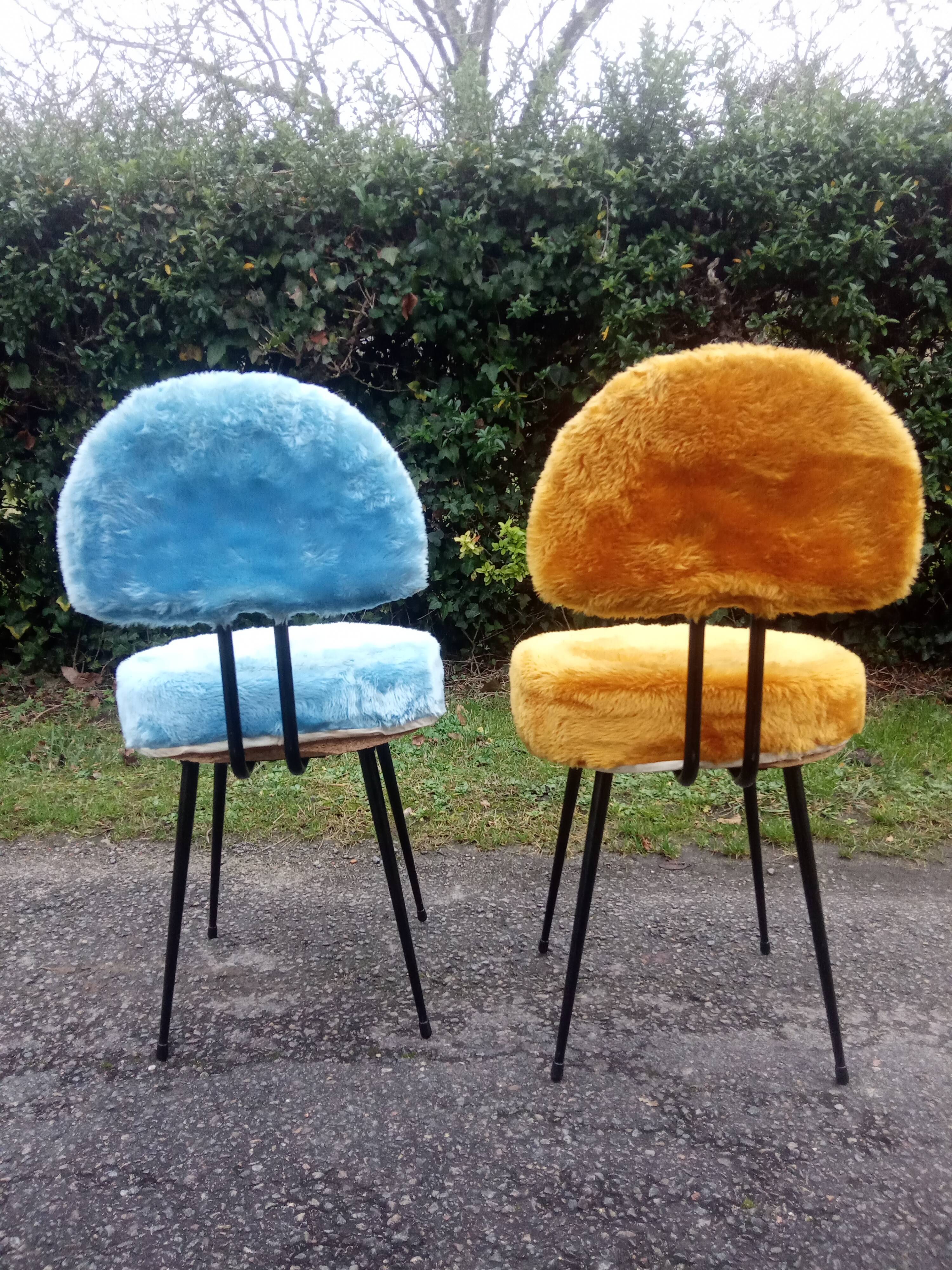 4 vintage moumoutes chairs