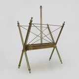Neoclassical Baroque Folding Magazine Rack in Gilded Metal. 1950s