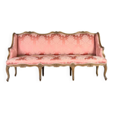 Louis XV bench in carved natural wood, 18th century