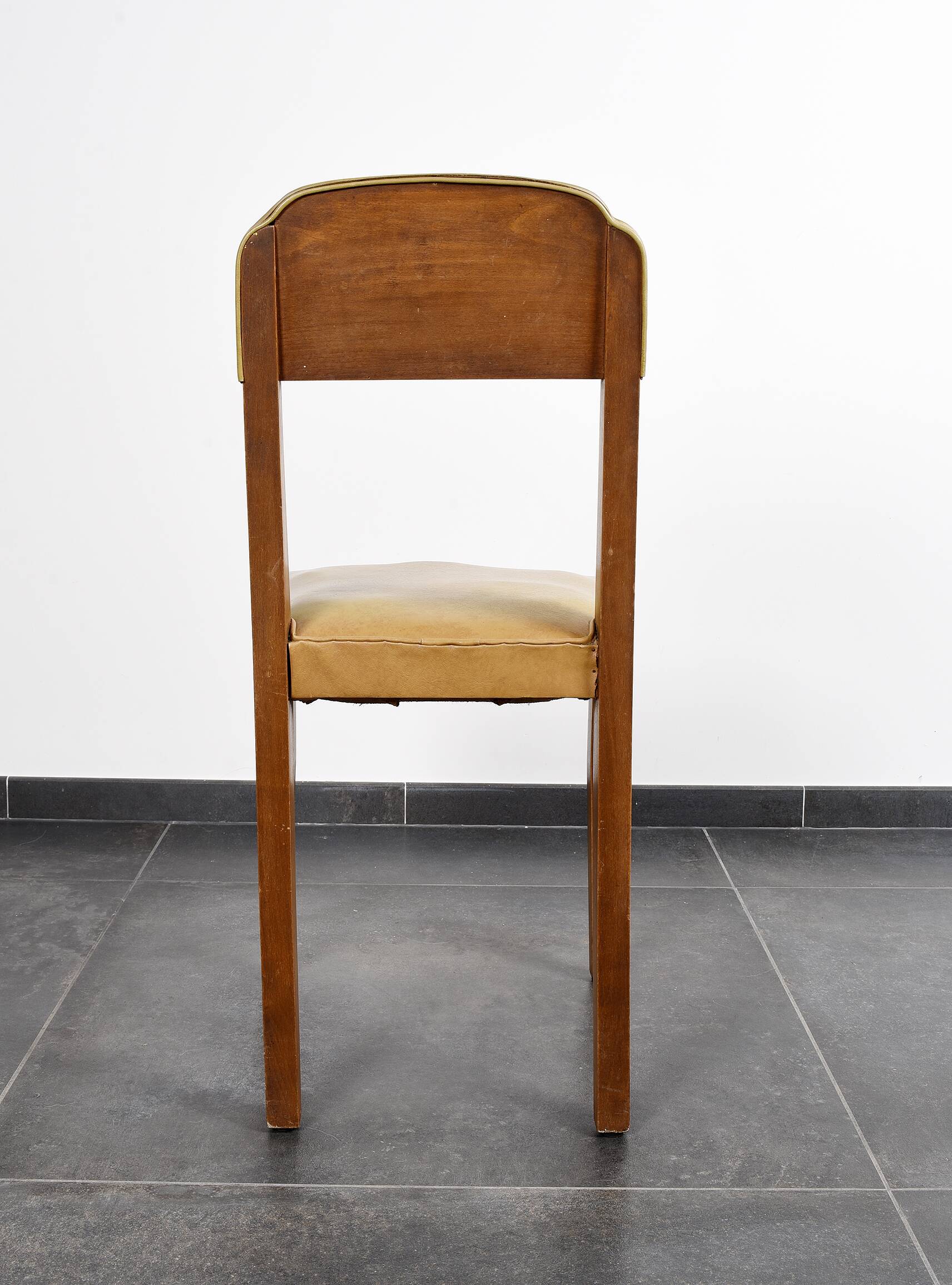 4 vintage leather chairs (yellow/ochre)