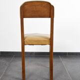 4 chaises vintage en cuir (jaune/ocre)