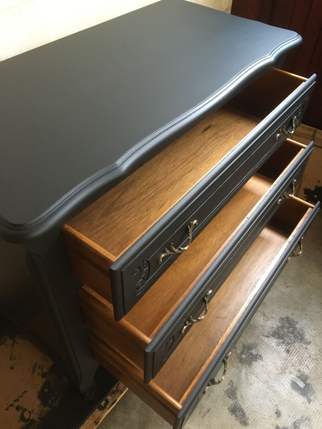 Black vintage chest of drawers