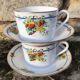 10 tea cups and creamer in Limoges porcelain