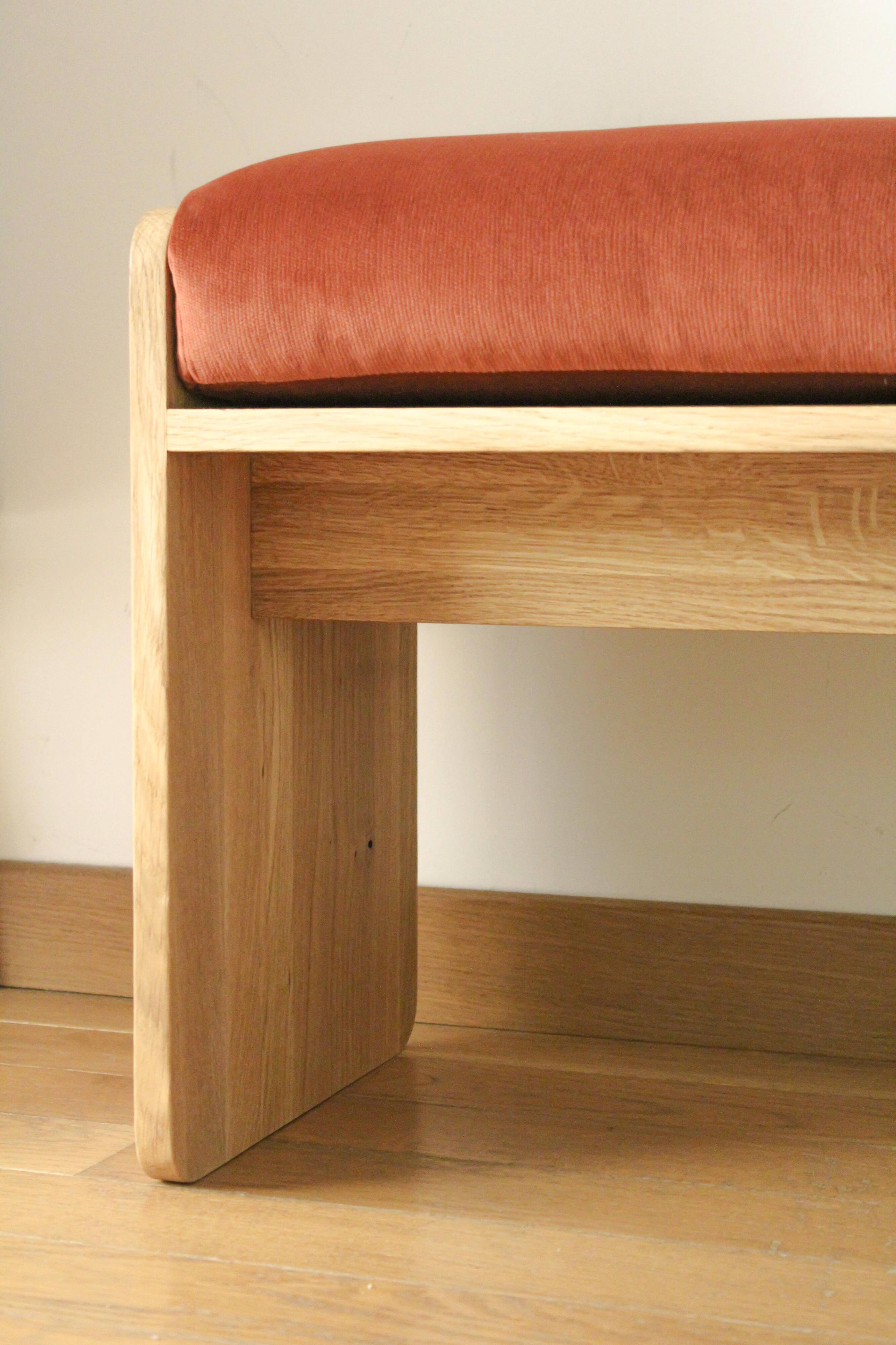 Solid oak bench
