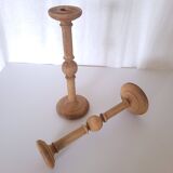 Large carved wooden candlesticks