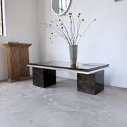 "Rizzo" lacquered and brass coffee-bar table from the 1970s.