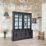 Display cabinet in patinated wood