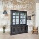 Display cabinet in patinated wood