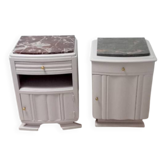Art Deco bedside tables with marble