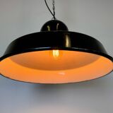 Industrial Black Enamel Factory Pendant Lamp, 1960s