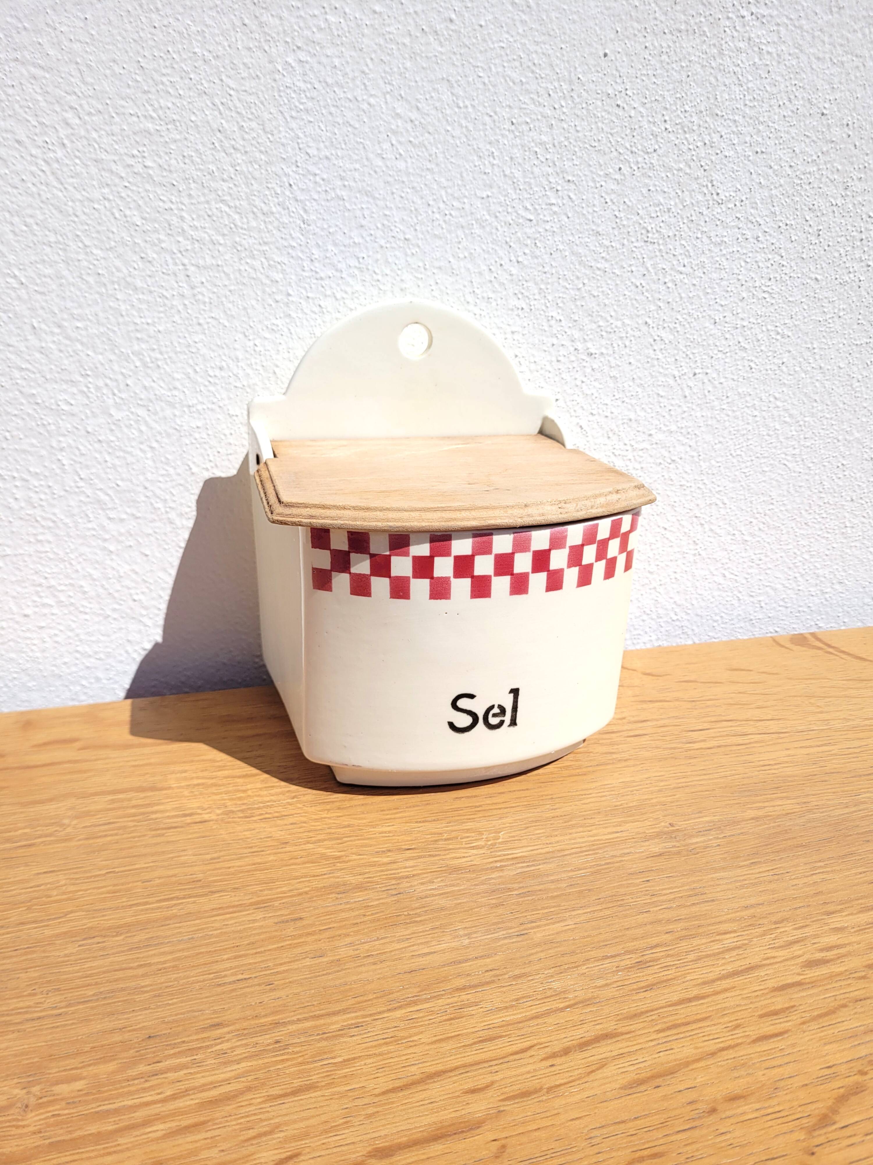 Old ceramic salt box