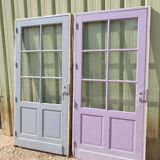 Pair of Colored Glass Doors with Frame - 1960s