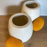 Paire de poufs/tabourets-coffre œufs Allibert