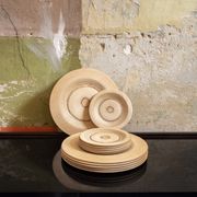 Set of birch wood plates by Eero Saarinen for Keuruu 60s