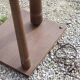 Floor lamp with shelf of the 40s/50s in beech lampshade red fabric