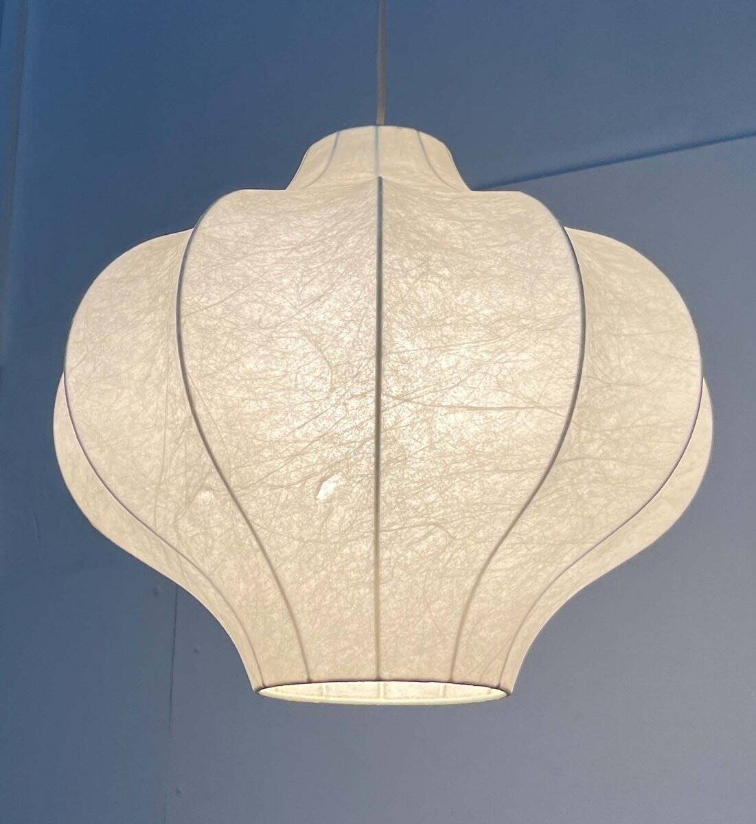 Modern mid-century Cocoon pendant lamp by Friedel Wauer for Goldkant Leuchten, 1960s.