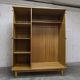 Scandinavian 3-door wardrobe in blond teak