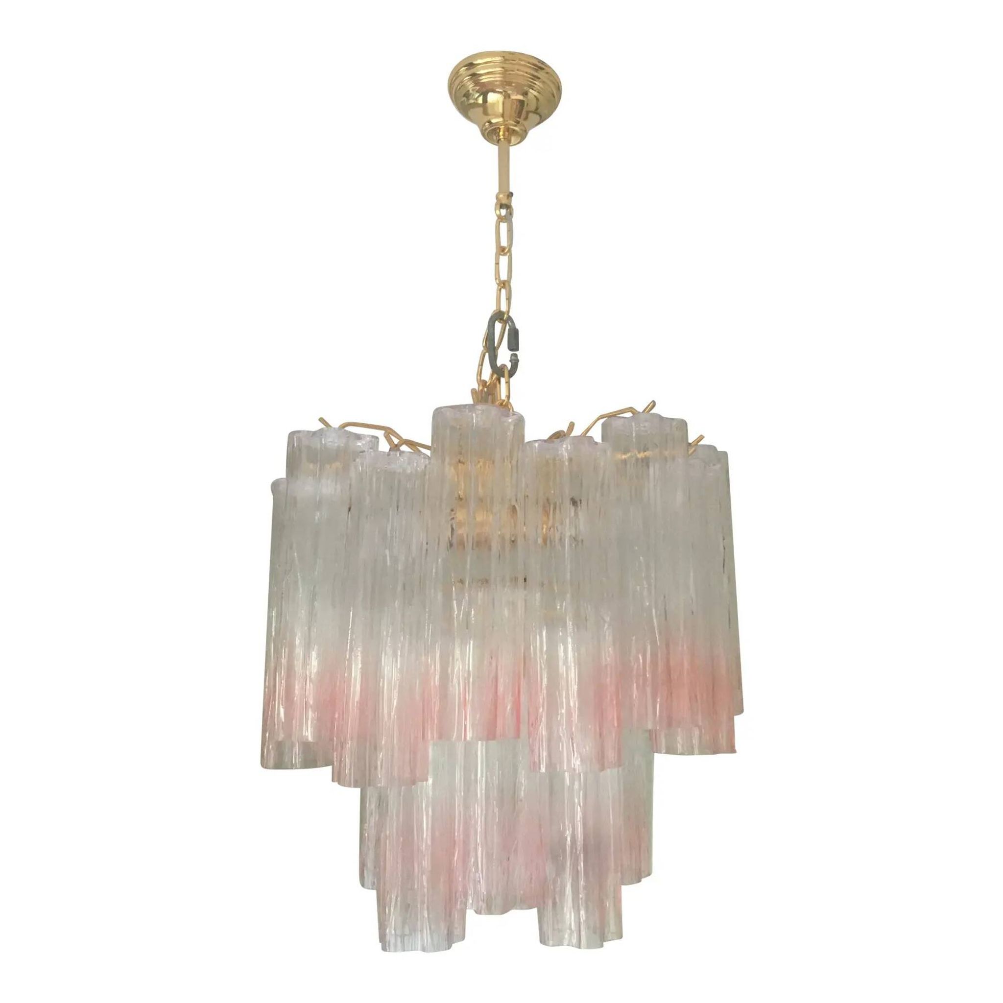 Venini-Style Murano Glass Tronchi Chandelier