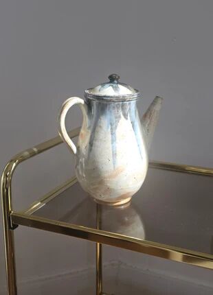 Glazed stoneware coffee pot - Biron art pottery - Vintage ceramics