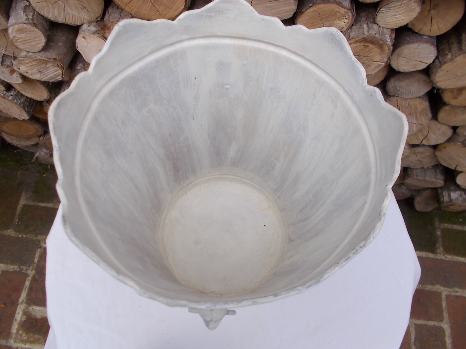 Vintage tin flower pot bucket