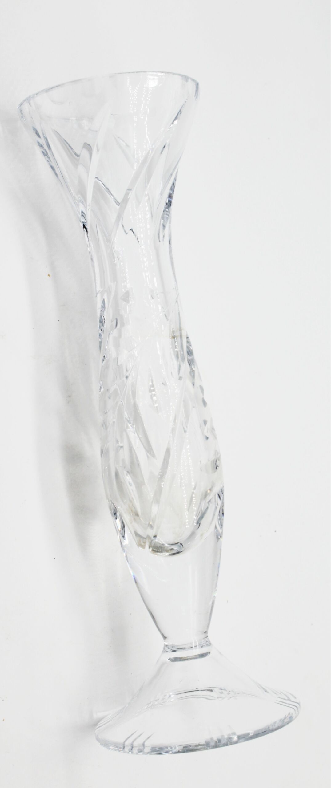 Old chiseled glass vase