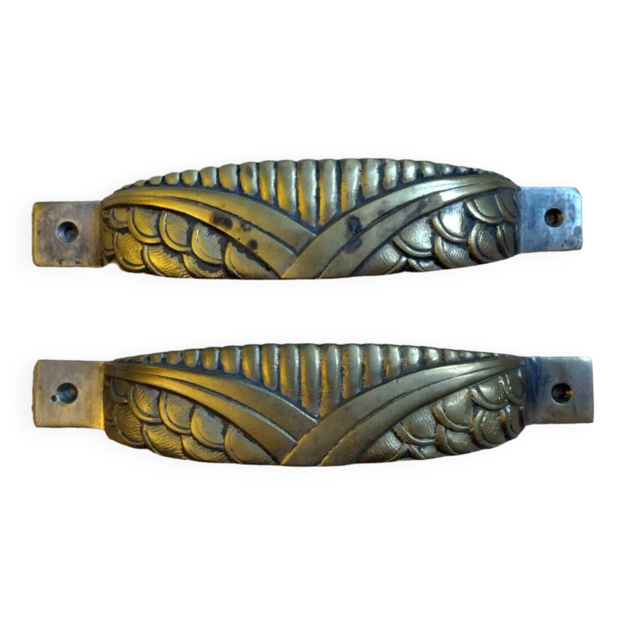 Gold art deco handles