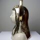 Virgin bust with halo, glazed ceramic, vintage/antique craftsmanship.