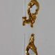 Pair of vintage brass wall lights with mirror