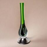 Green sommerso soliflor vase by Seguso, Murano, Italy, 1970s