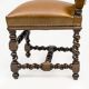 Six Antique Italian Neo-Renaissance Walnut Dining Chairs in Genuine Leather