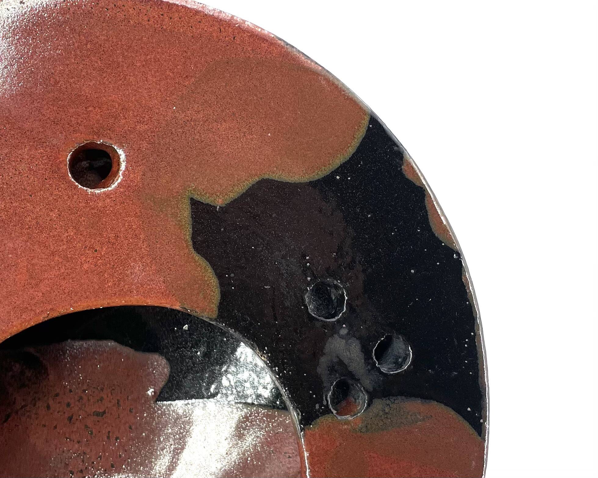 Grand vase pique fleurs en céramique signée, années 70