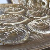 Six oyster plates earthenware with matte enamel, 50s