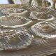 Six oyster plates earthenware with matte enamel, 50s