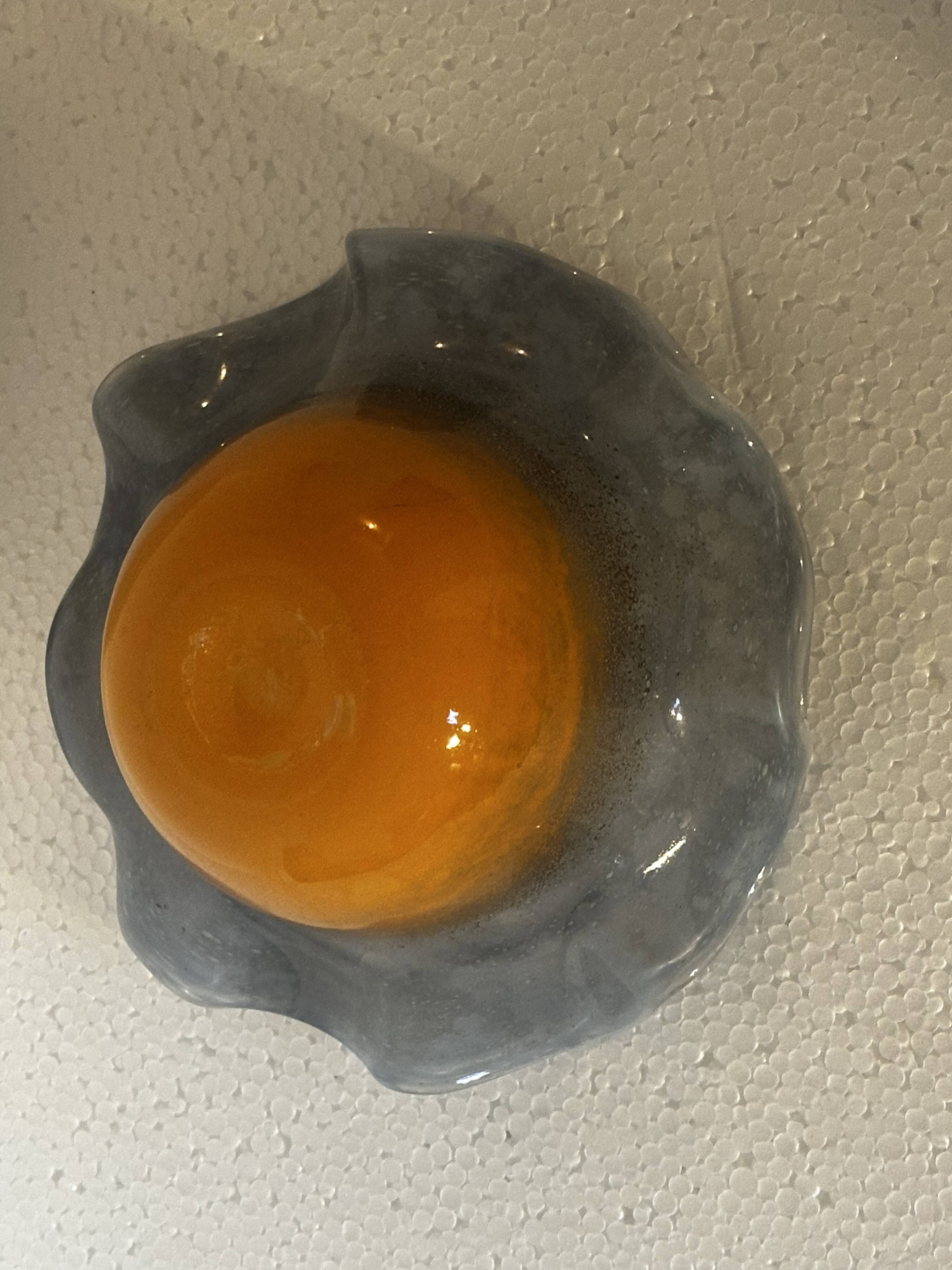 Vintage glass trinket dish signed Gambier