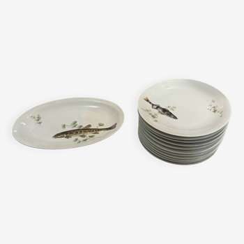 Service à poisson en porcelaine