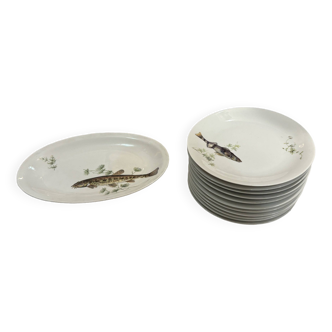 Service à poisson en porcelaine