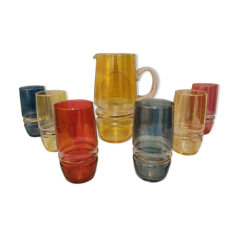 Multicolored orangeade service 60s