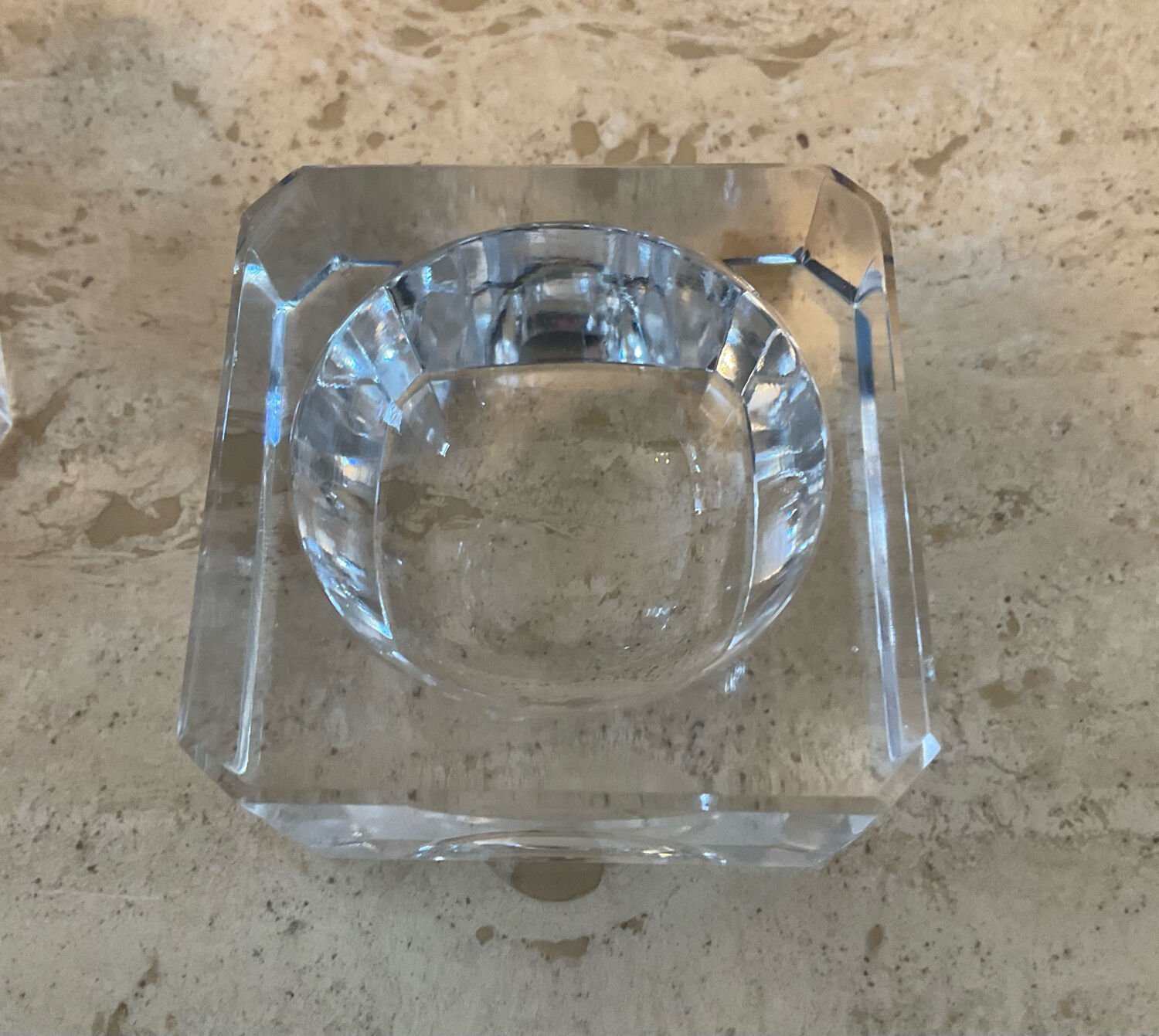 Pair of vintage crystal salerons