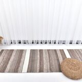Brown natural wool kilim , hand made wool kilim , runner kilim rug 66x191cm