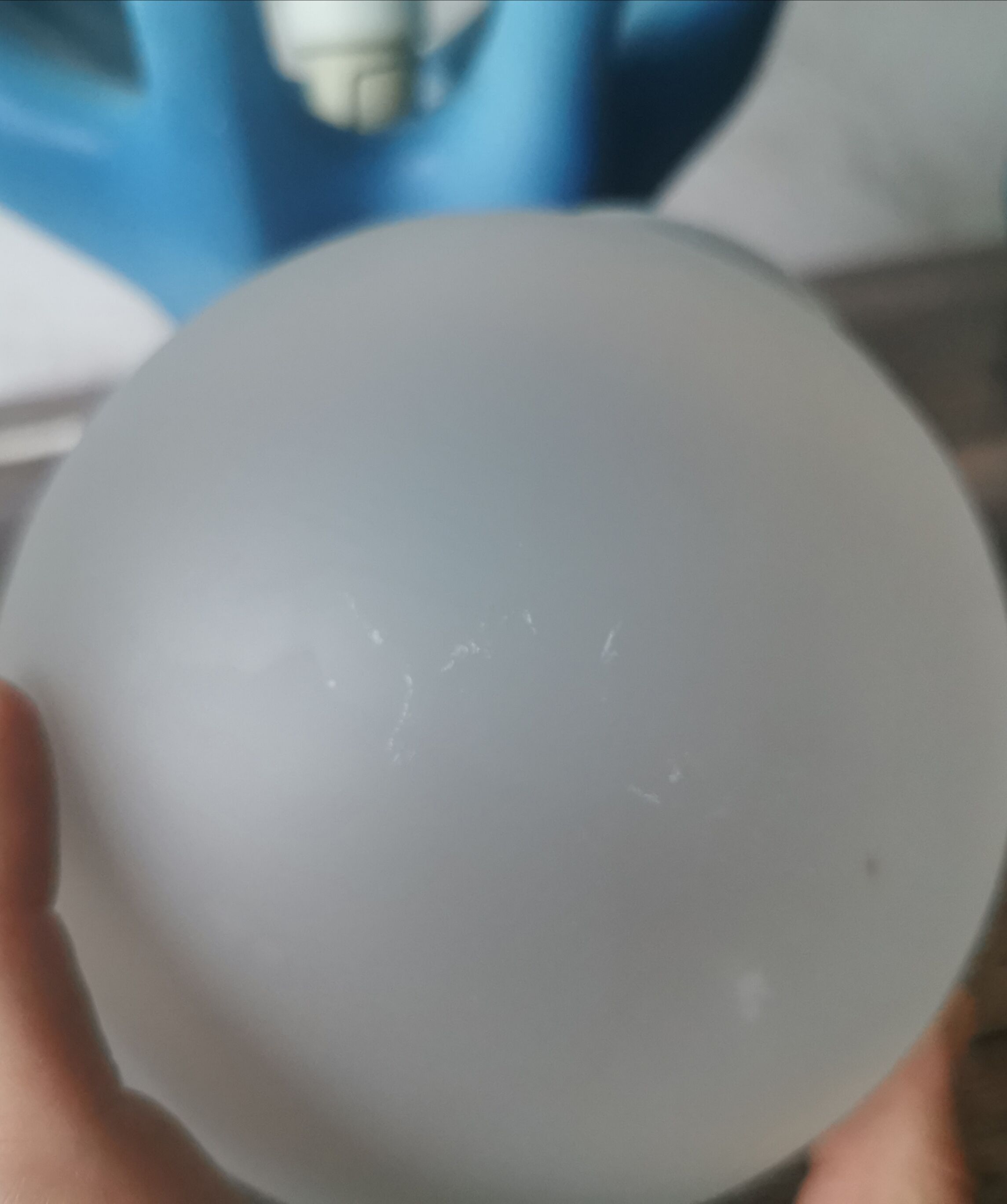 Blue ceramic hand lamp