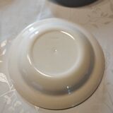 lot of 4 old hollow porcelain plates Oxford blue décor - patterns: fruits and flowers