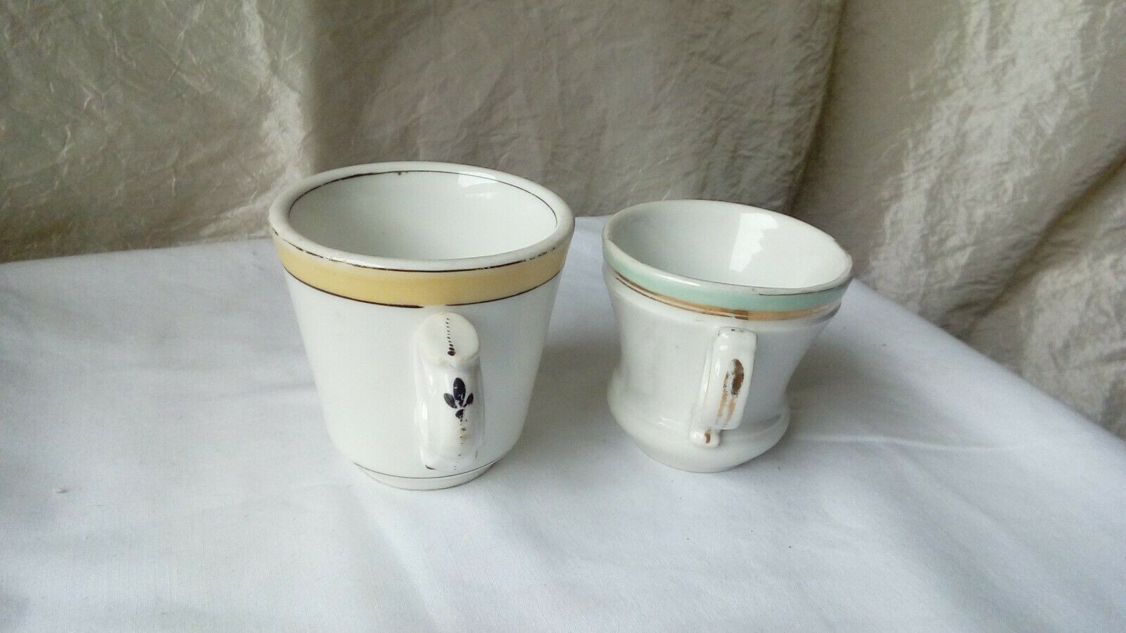 2 cups brulots in porcelain thick bistro late 19 eme