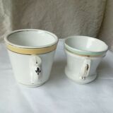 2 cups brulots in porcelain thick bistro late 19 eme