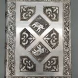 Handcrafted ethnic jewelry box - Hand-pushed silver iron - India - 70's