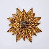 Hans Kögl Hollywood Regency Florentine Wall Light Ceiling Fixture in Gold Metal