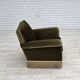 Fauteuil danois des années 1970, velours vert d'origine.