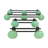 4 vintage wall hooks 50s, 10 green balls
