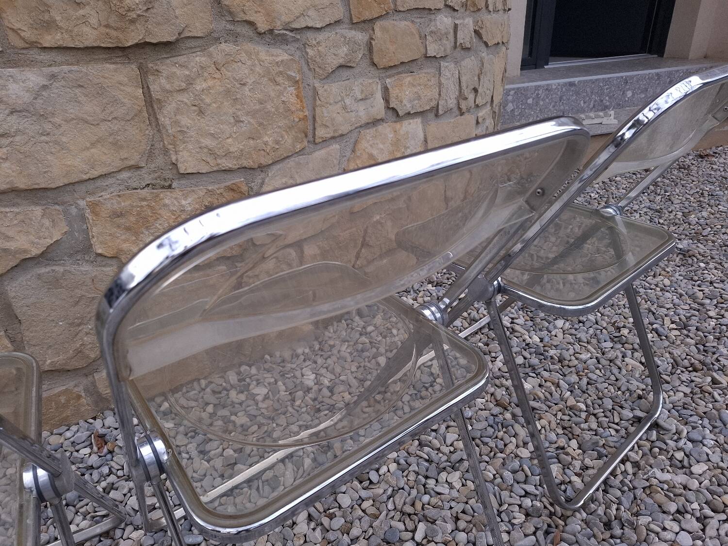 5 vintage 70'S chairs + Giancarlo Piretti Castelli support